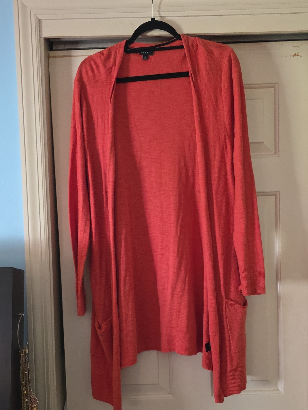 Banana Republic Coral-Orange Open Cardigan